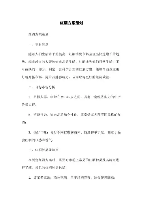 红酒方案策划