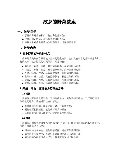 故乡的野菜教案