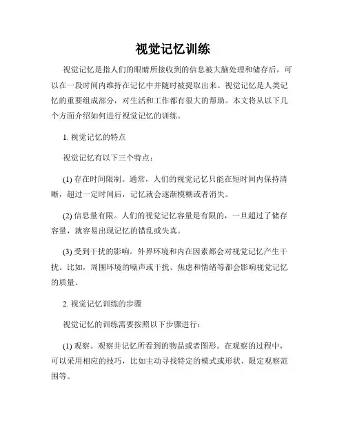 视觉记忆训练