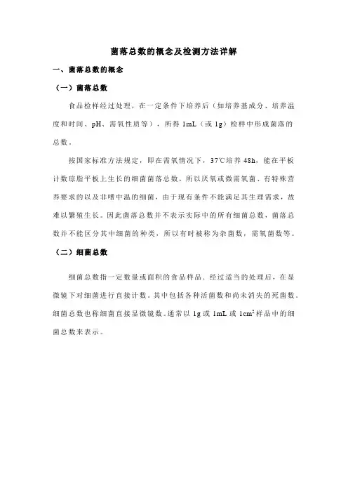 菌落总数的概念及检测方法详解