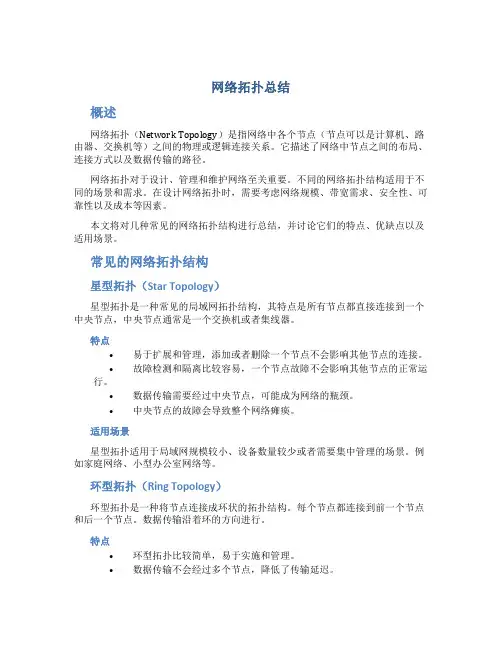 网络拓扑总结