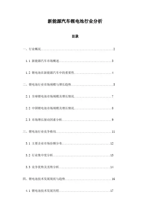 新能源汽车锂电池行业分析