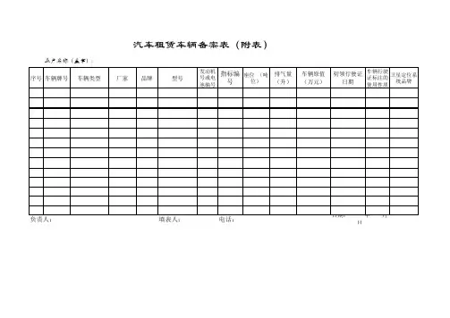 汽车租赁车辆备案表3