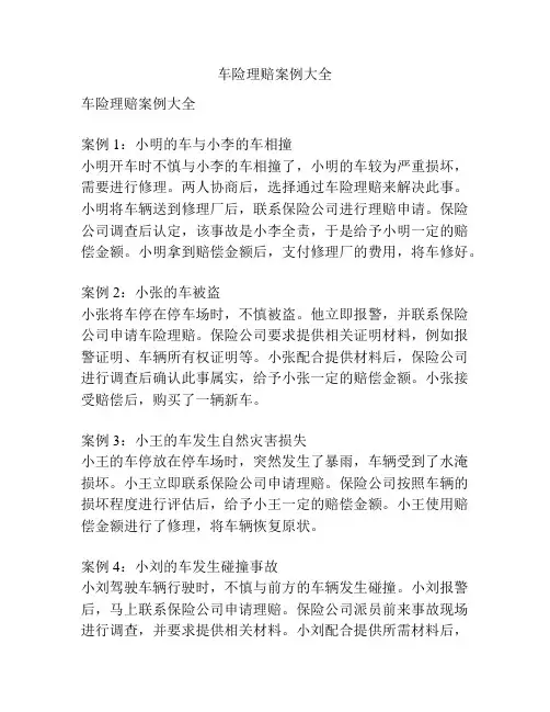 车险理赔案例大全