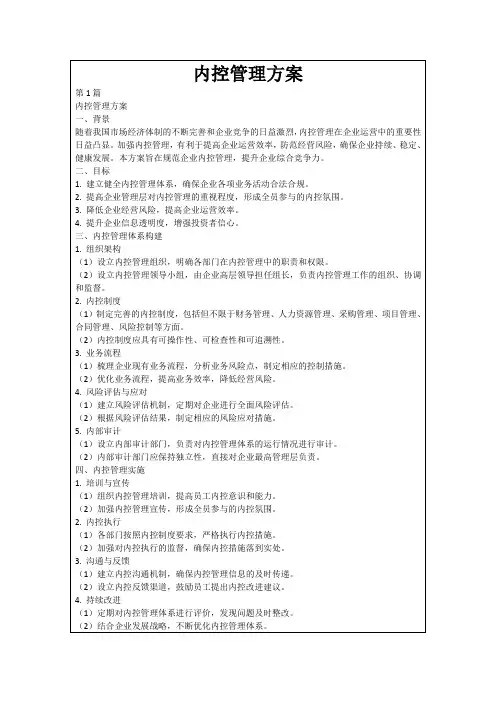 内控管理方案