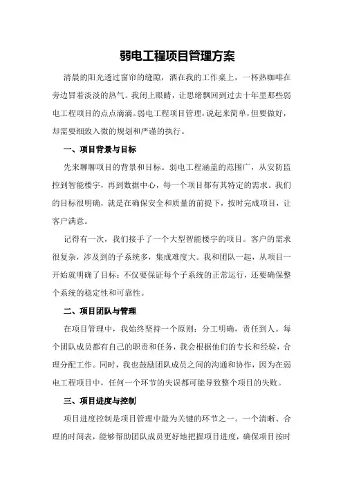 弱电工程项目管理方案