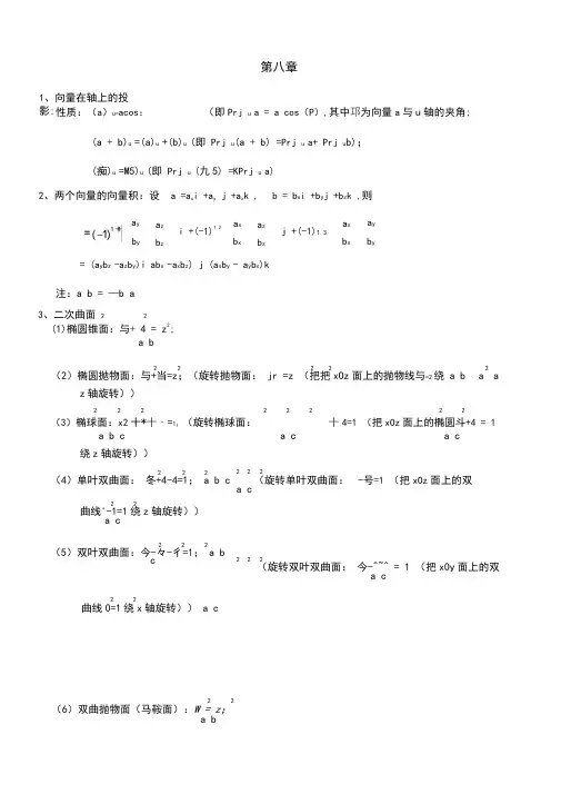 同济六版高等数学下)知识点整理
