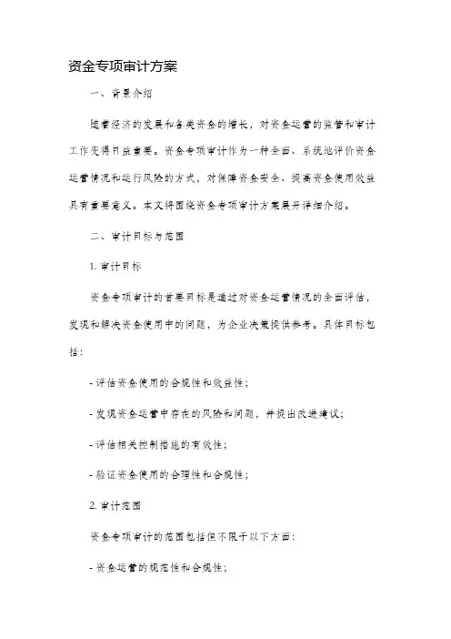 资金专项审计方案