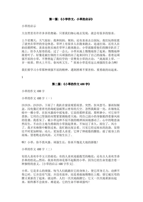 小草的启示400字作文