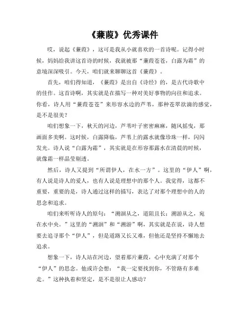 《蒹葭》优秀课件
