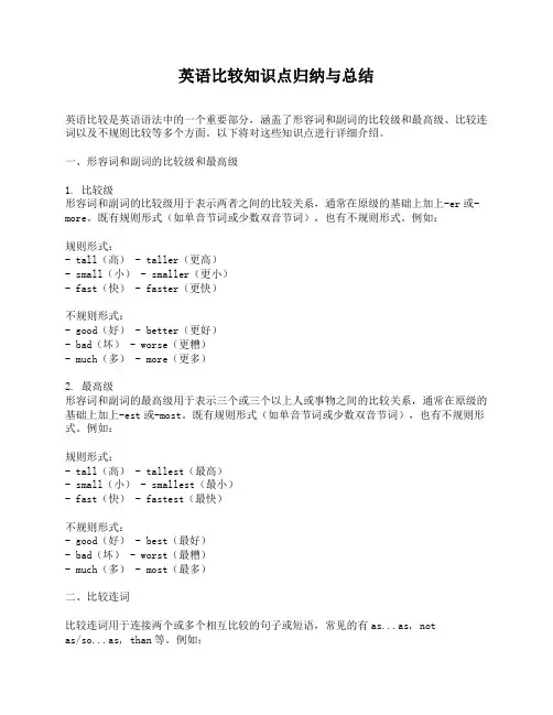 英语比较知识点归纳与总结