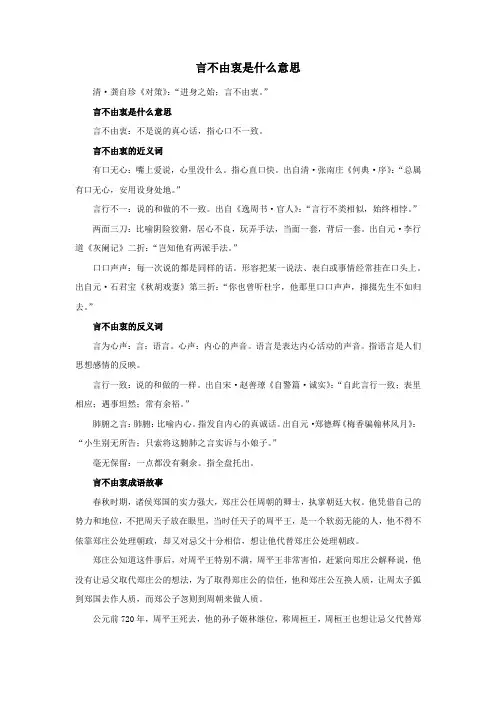 言不由衷是什么意思