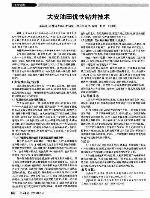 大安油田优快钻井技术