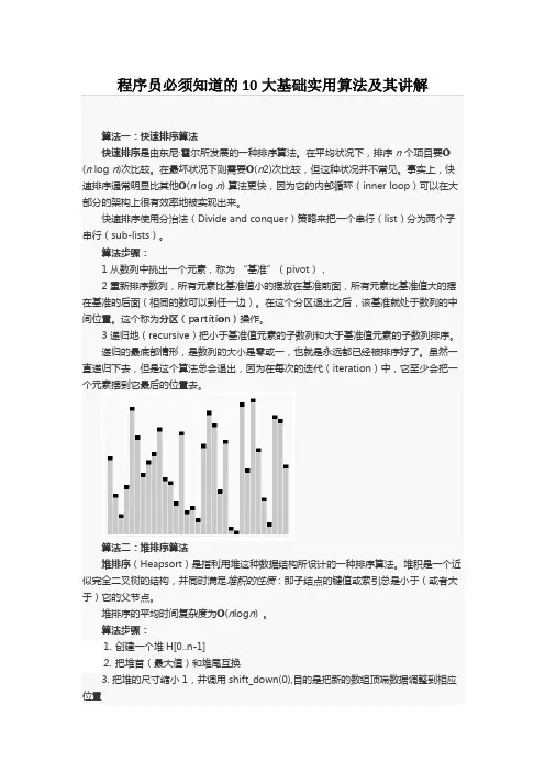 程序员必须知道的10大基础实用算法及其讲解