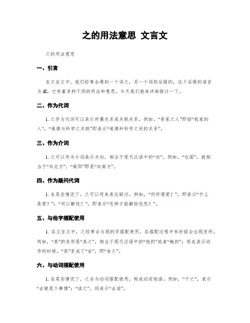 之的用法意思 文言文