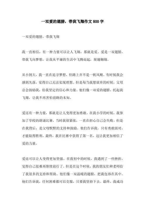 一双爱的翅膀带我飞翔作文800字