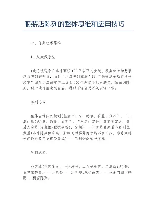 开店项目服装店陈列的整体思维和应用技巧