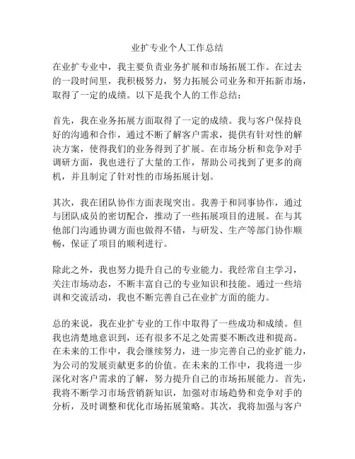 业扩专业个人工作总结