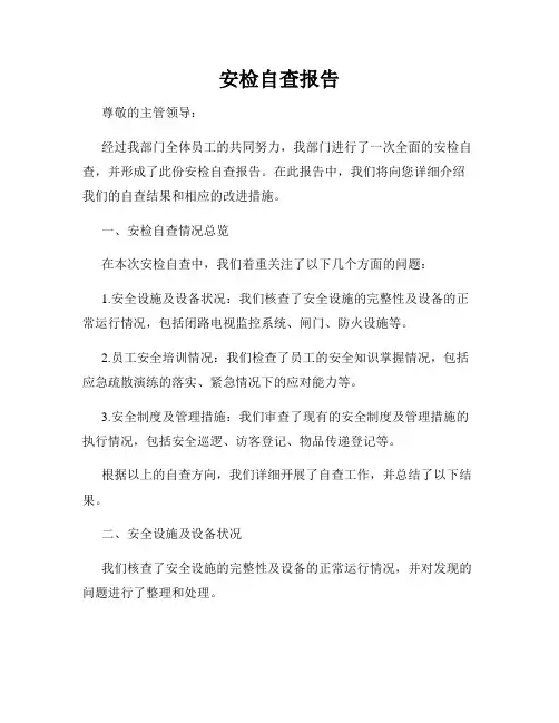 安检自查报告