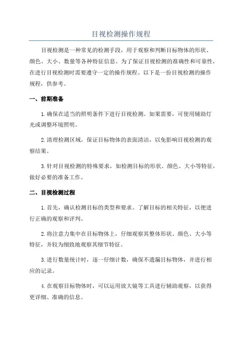 目视检测操作规程