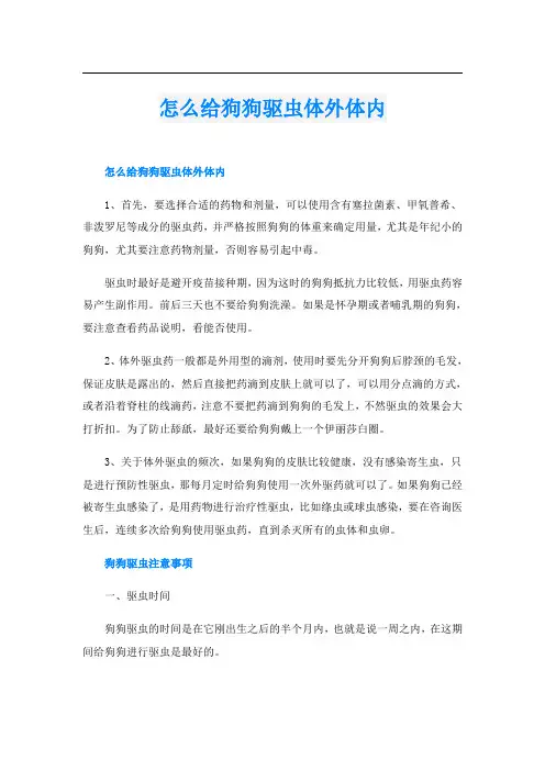 怎么给狗狗驱虫体外体内