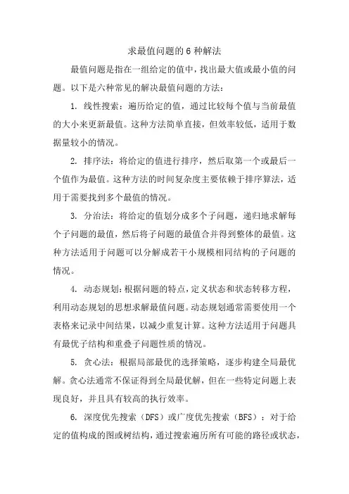 求最值问题的6种解法