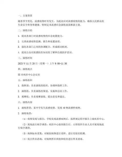 流感应急演练桌面推演方案