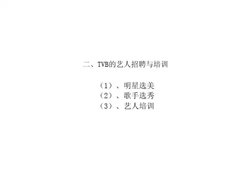 TVB的艺人招聘与培训(仅供参考)