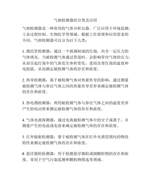 气相检测器的分类及应用