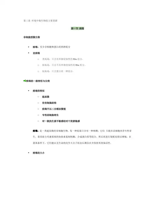 环境微生物学讲稿-第三章 环境中微生物的主要类群