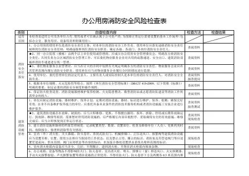 办公用房消防安全风险检查表