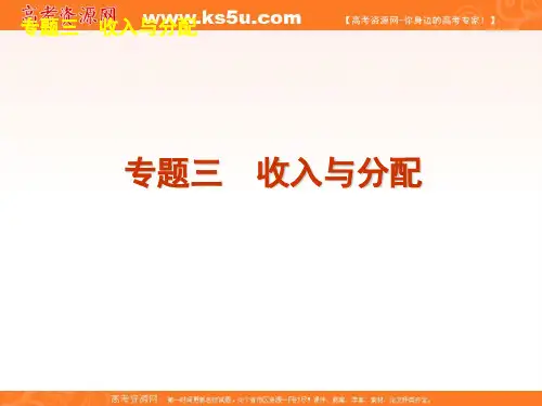 高考政治三轮复习课件：专题三 收入与分配