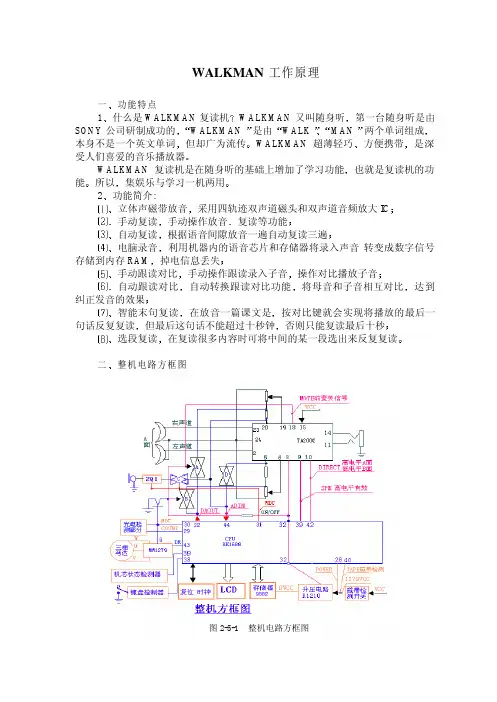 walkman工作原理一功能特点1 什么是walkman 复读机