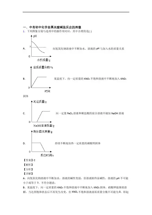 备战中考化学一模试题分类汇编——金属及酸碱盐反应的图像综合含答案