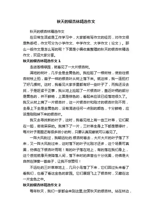 秋天的银杏林精选作文