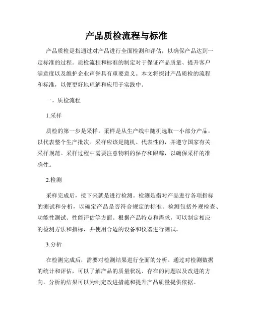 产品质检流程与标准