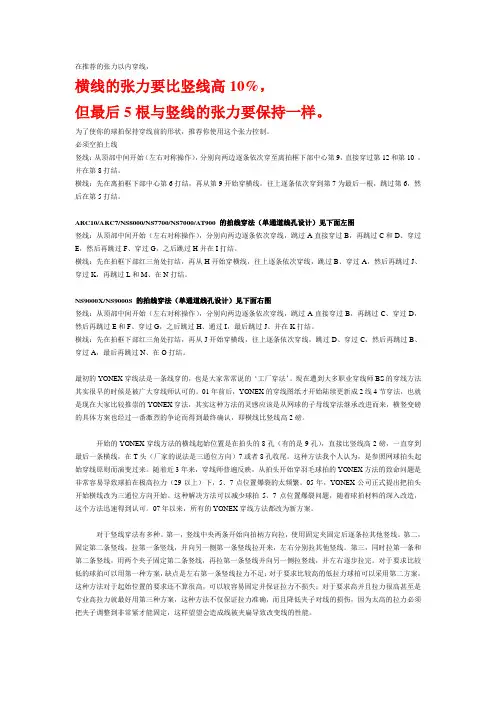 YY及胜利羽毛球拍穿线法(文字及图示)