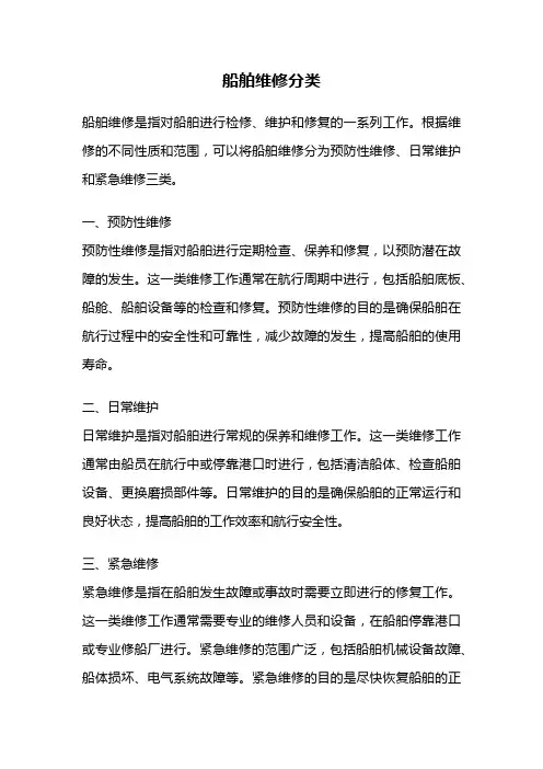 船舶维修分类