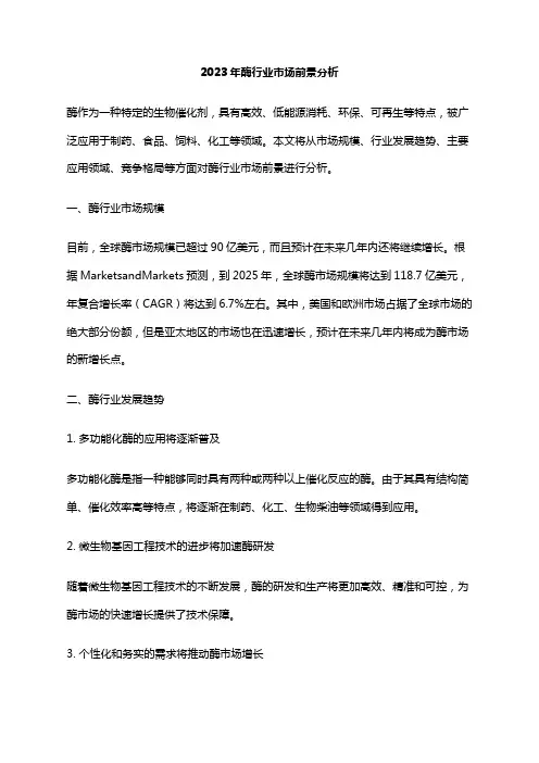 2023年酶行业市场前景分析