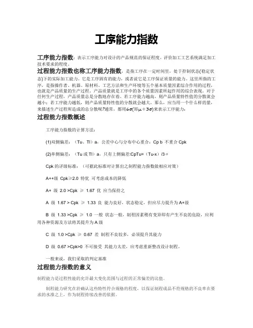 工序能力指数
