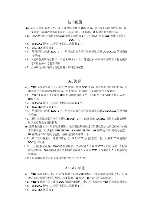 无线电设备配备要求