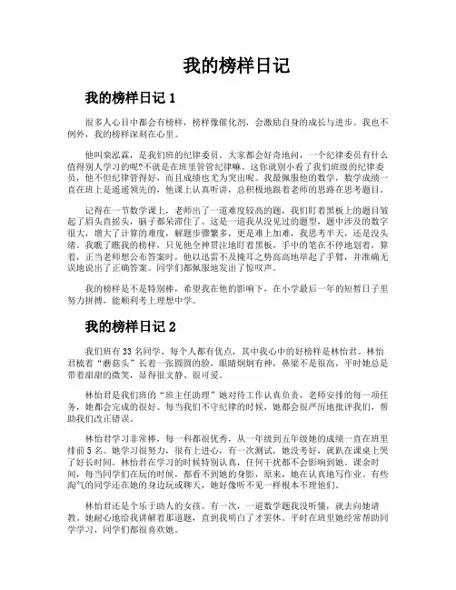 我的榜样日记