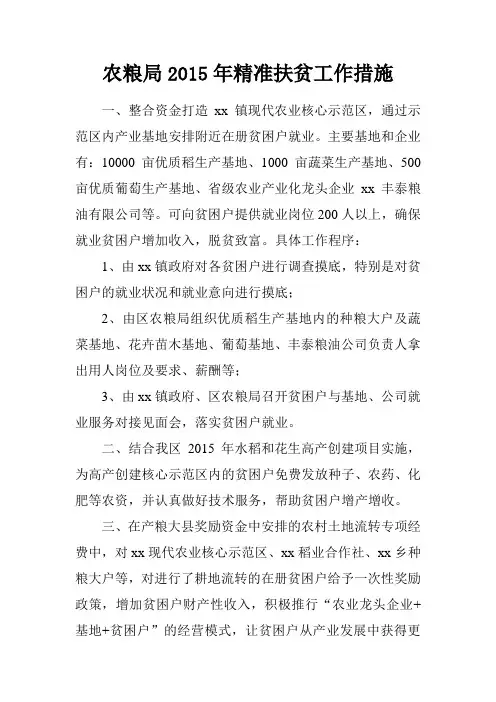 农粮局2015年精准扶贫工作措施.doc