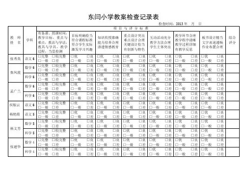 教案检查记录表