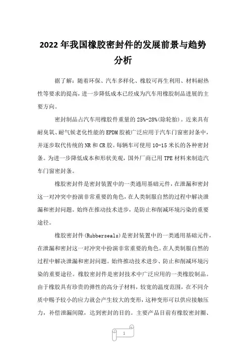 2023年我国橡胶密封件的发展前景与趋势分析