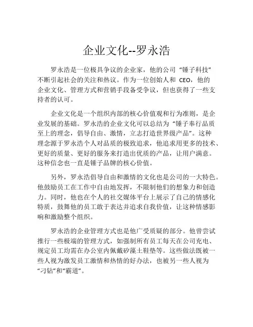 企业文化--罗永浩