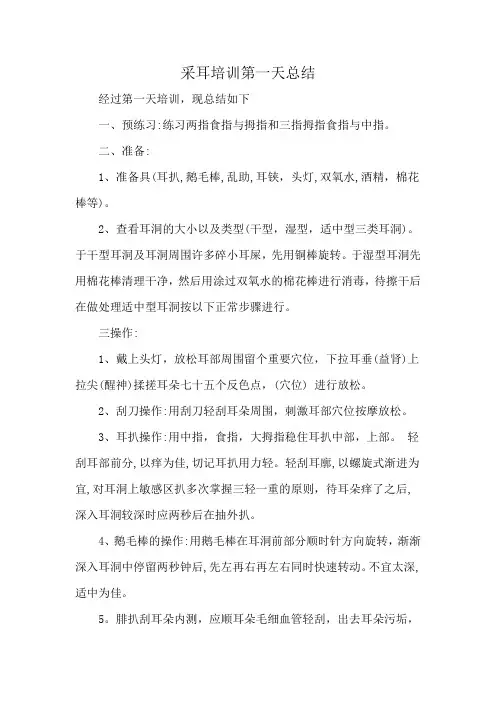 采耳培训第一天总结
