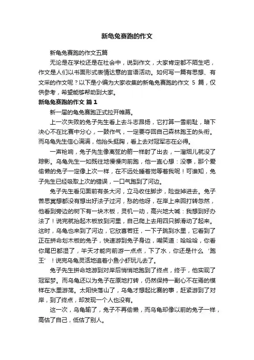 新龟兔赛跑的作文五篇