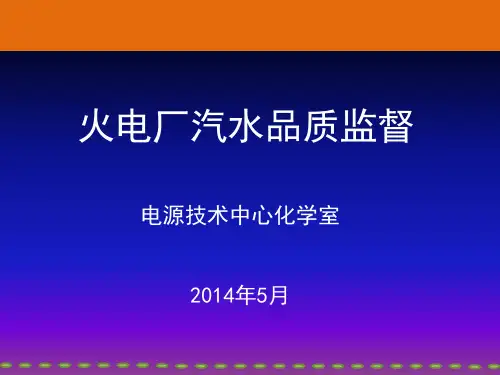 火电厂汽水品质监督讲义