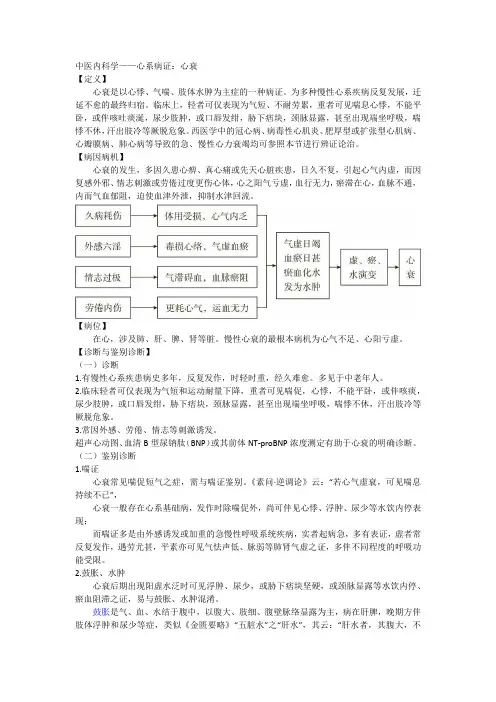 中医内科学——心系病证：心衰